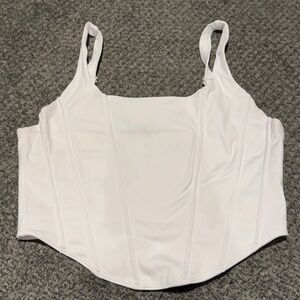 White Corset Tank Top